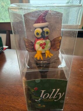 Holiday Owl Wine Bottle Stopper - Multicolor
